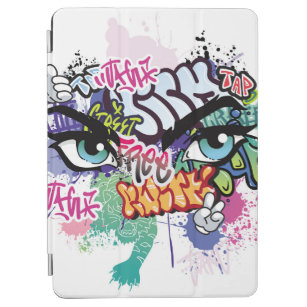 Graffiti illustration with street graffiti letters iPad air cover