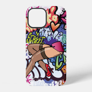 Graffiti illustration with street graffiti letters iPhone 12 case