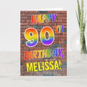 Graffiti Inspired Rainbow Look HAPPY 90TH BIRTHDAY Card