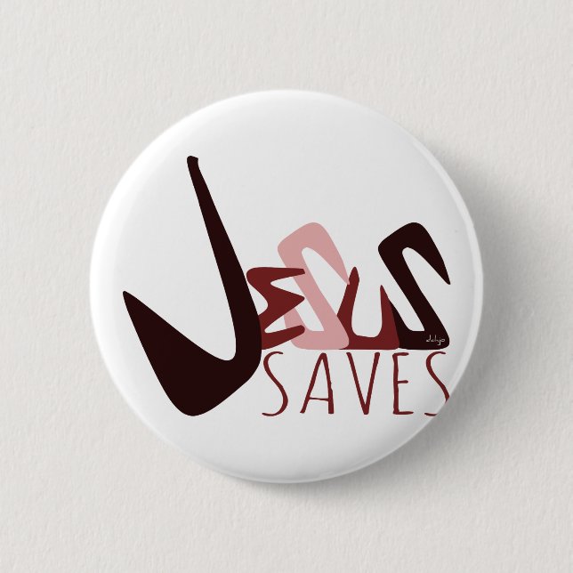 GRAFFITI JESUS SAVES in red 2 Inch Round Button (Front)