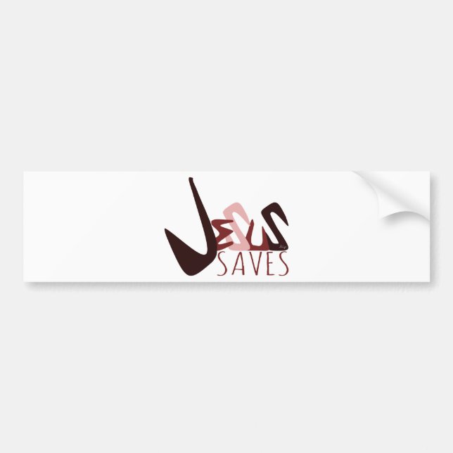 GRAFFITI JESUS SAVES in red Bumper Sticker (Front)