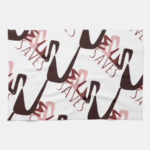 GRAFFITI JESUS SAVES in red Kitchen Towel