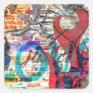 Graffiti Justice Square Sticker