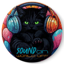 Graffiti Kitty Vibe Button - Black