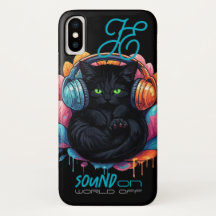 Graffiti Kitty Vibe Case - Black