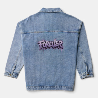 Graffiti Lavender Infinity "FOREVER" Denim Jacket