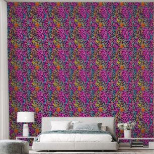 Graffiti Leopard Pattern Colourful Brush Strokes  Wallpaper