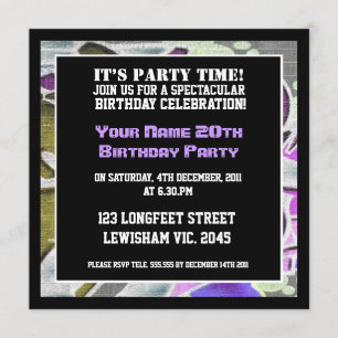 Graffiti Letters Birthday Invitation