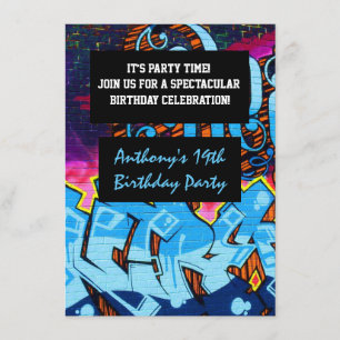 Graffiti Letters Birthday Invitation