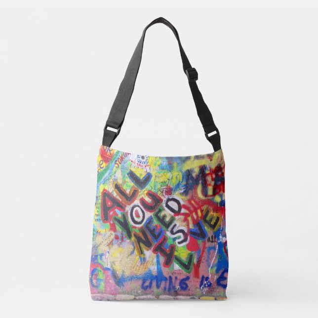 Graffiti Love Crossbody Bag (Front)