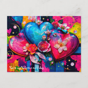 [Graffiti Love} Goth Grunge Valentines Day Postcard
