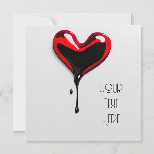 graffiti love heart art deco Flat Card your text (Front)