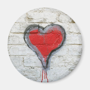 Graffiti love heart magnet