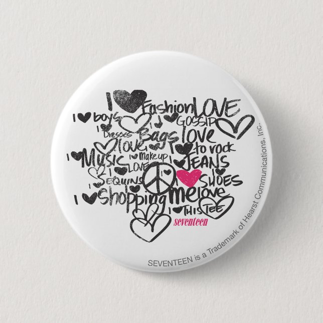 Graffiti Magenta 2 Inch Round Button (Front)