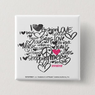 Graffiti Magenta 2 Inch Square Button