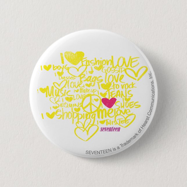 Graffiti Magenta/Yellow 2 Inch Round Button (Front)