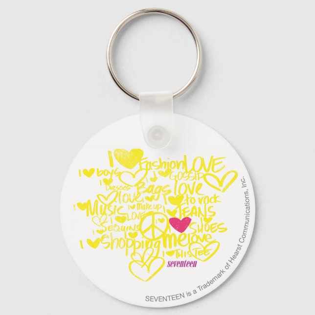 Graffiti Magenta/Yellow Keychain (Front)