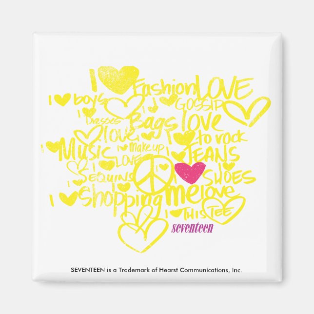 Graffiti Magenta/Yellow Magnet (Front)
