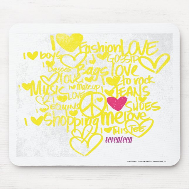 Graffiti Magenta/Yellow Mouse Pad (Front)