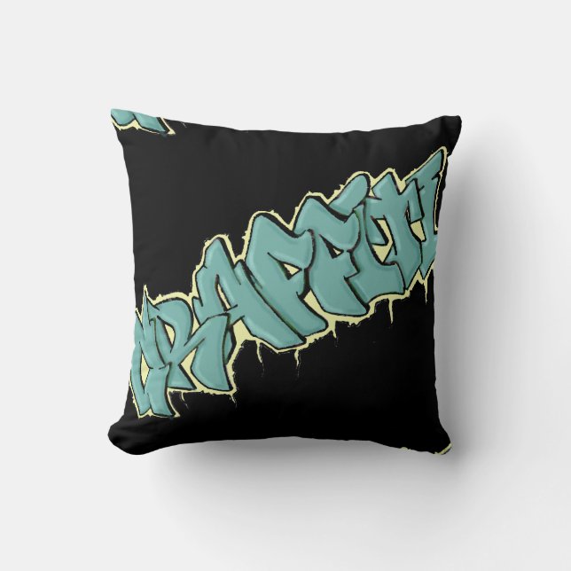 GRAFFITI mojo pillow/cushion Throw Pillow (Front)