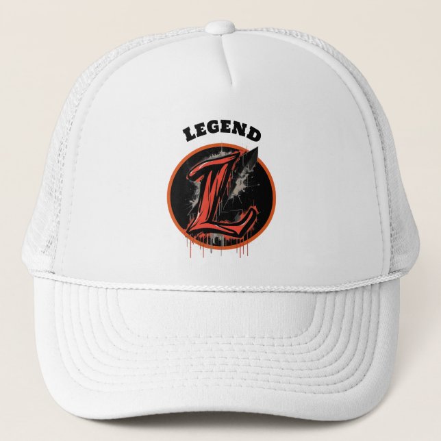 Graffiti Monogram Letter "L" Customizable Trucker Hat (Front)