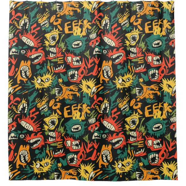 Graffiti Monster Eek Black Halloween (1) (Front)