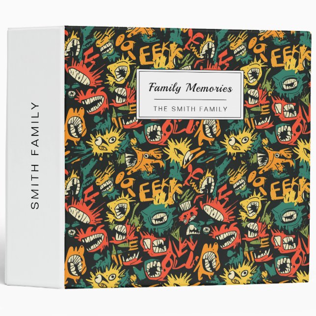 Graffiti Monster Eek Black Halloween (1) Binder (Front/Spine)