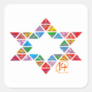 Graffiti Mosaic Jewish Star Art Square Sticker