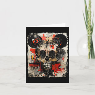 Graffiti Mouse Head Biker Skull Tattoo Horror Skul Card