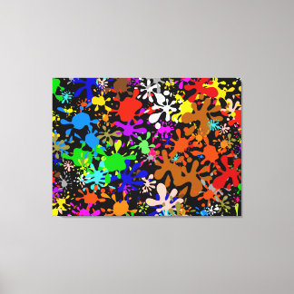 Graffiti Multi Paint Splatter Wallpaper Design Canvas Print