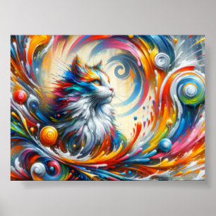 graffiti mural of a cat featuring poster