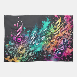 graffiti music kitchen towel