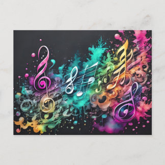 graffiti music postcard