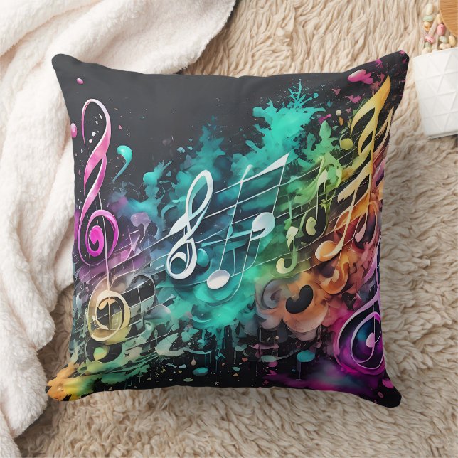 graffiti music throw pillow (Blanket)