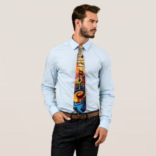 Graffiti Musical Notes Necktie