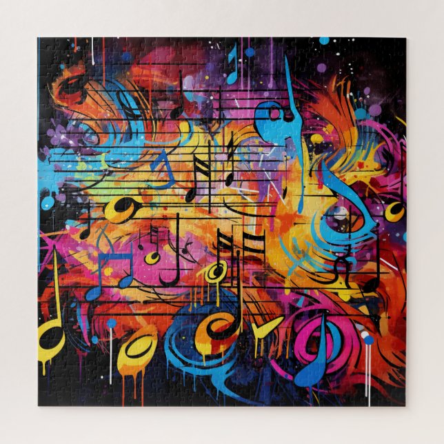 Graffiti Musical Notes Puzzle (Vertical)