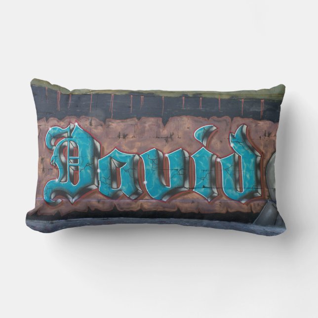 Graffiti Name Tag: David Lumbar Pillow (Front)
