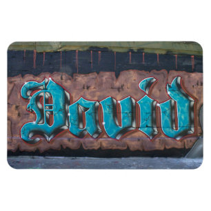 Graffiti Name Tag: David Magnet