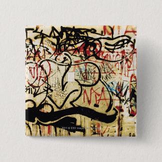 Graffiti on a wall 2 inch square button