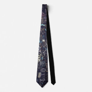 Graffiti on black board tie