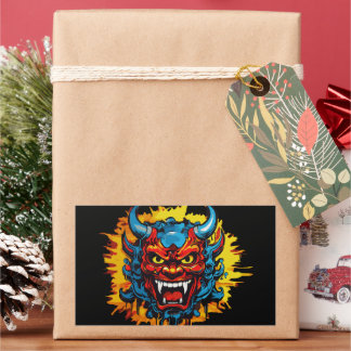 Graffiti Oni Mask Illustration Bold and Unique Art Sticker