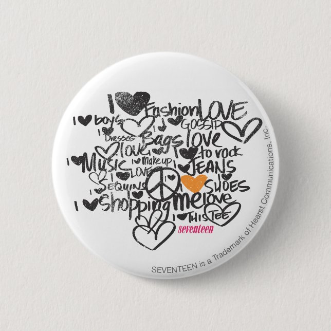 Graffiti Orange 2 Inch Round Button (Front)