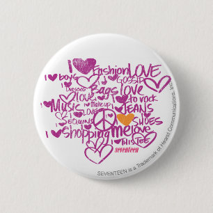 Graffiti Orange/Purple 2 Inch Round Button