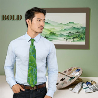 Graffiti Paint Brush Tie Green