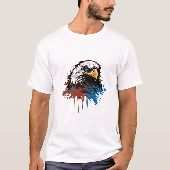 Graffiti Paint Eagle Bird Creative Art Painting T-Shirt (Front)
