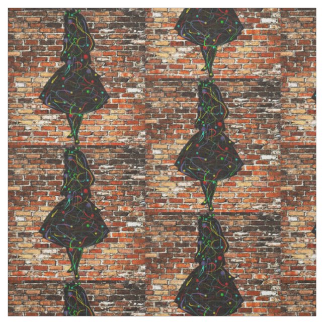 Graffiti Painted Girl Fabric (Swatch)