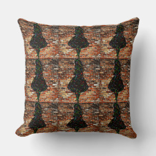 Graffiti Painted Girl Throw Pillow