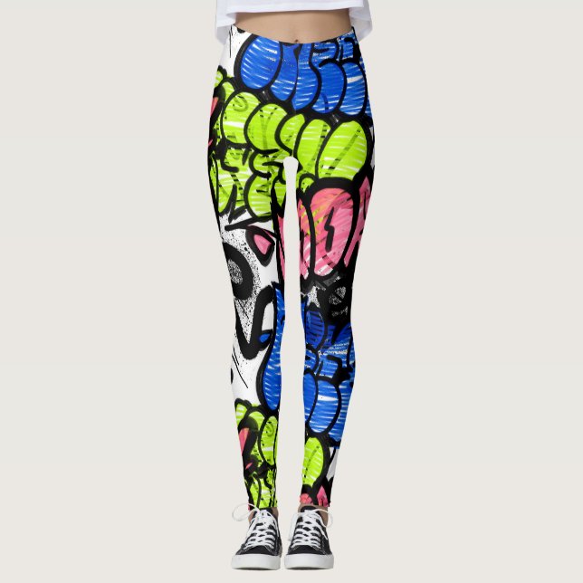 Graffiti Pattern  Leggings (Front)