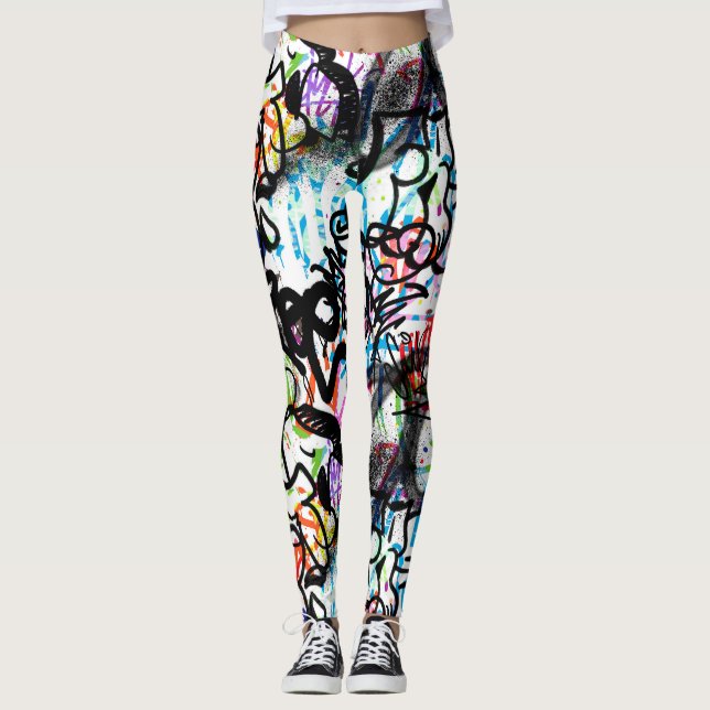 Graffiti Pattern  Leggings (Front)