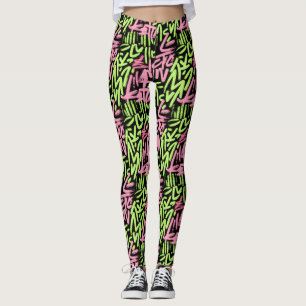 Graffiti pattern leggings